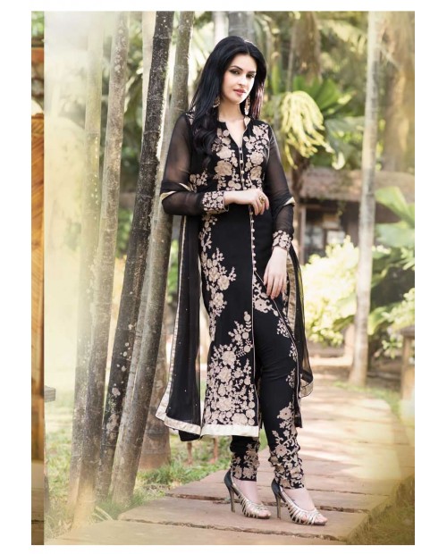 Lush Black Color Wedding Wear Designer Long Length Anarkali